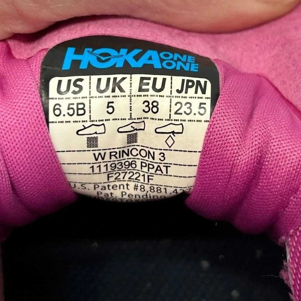 Hoka‎ Rincon 3 Women 6.5B Pink Teal Running Shoes 1119396 PPAT Mesh Athletic
